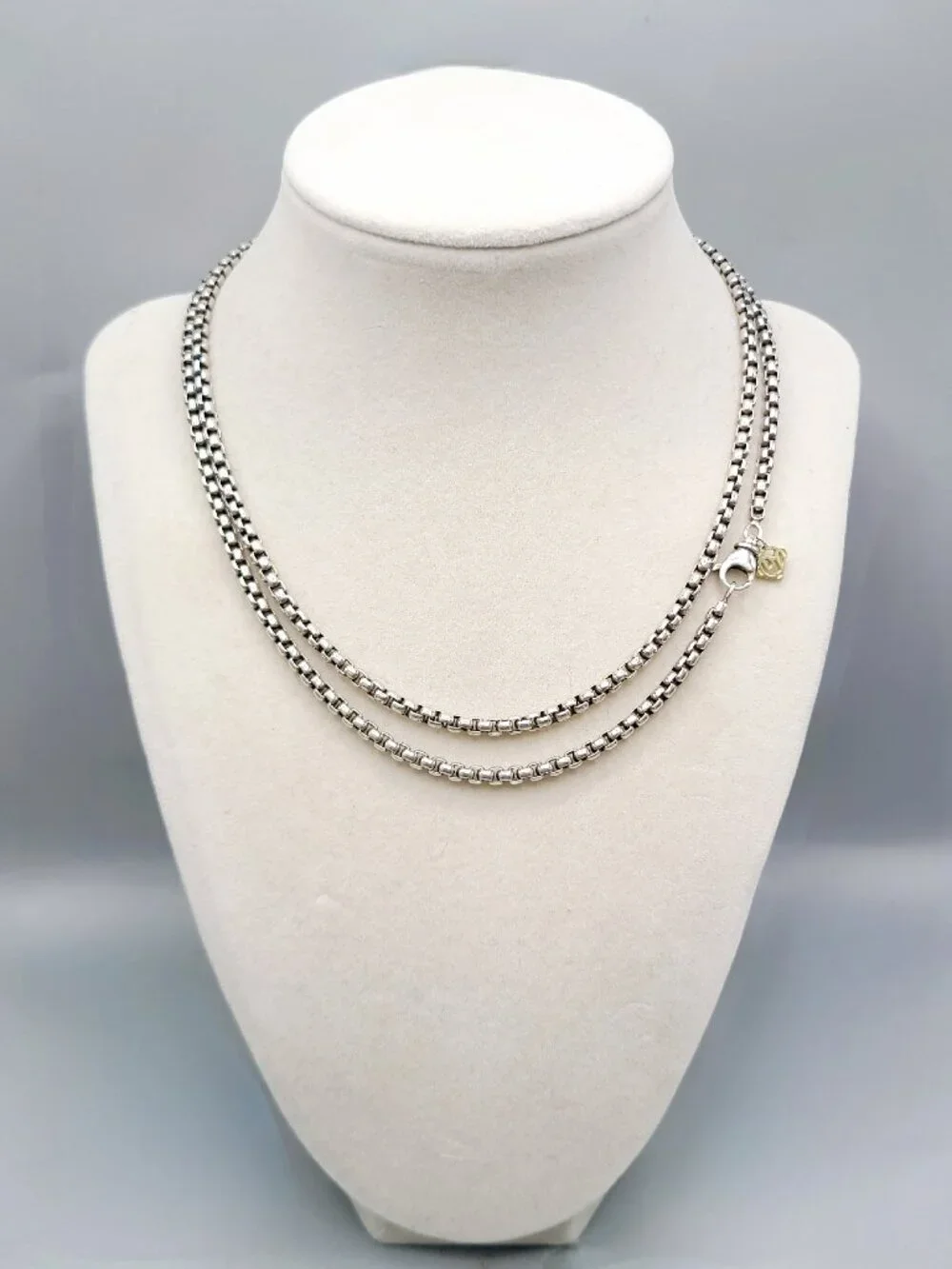 David Yurman Medium Box Chain Necklace w/ 14K Yellow Gold - 3.6mm - 32